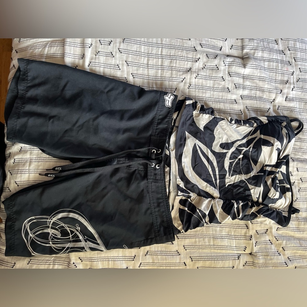 Fox Board Shorts and Tankini Swim Top